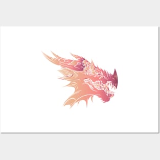 Dragon Head Gradient Posters and Art